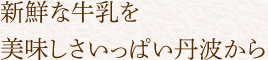 新鮮な牛乳を美味しさいっぱい丹波から